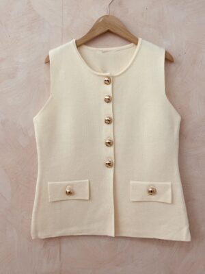 Gilet sans manches boutons dorés