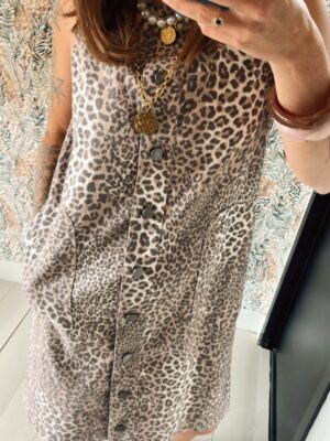 ROBE DENIM LEOPARD