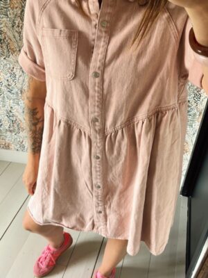 Robe Courte Évasée en Denim
