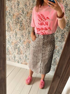 JUPE DENIM LEOPARD
