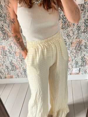 Pantalon Vichy Jaune