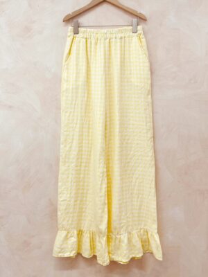 Pantalon Vichy Jaune