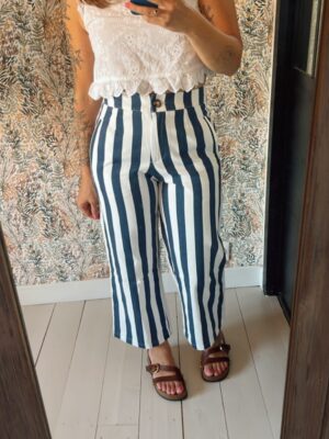 PANTALON RAYE BLEU
